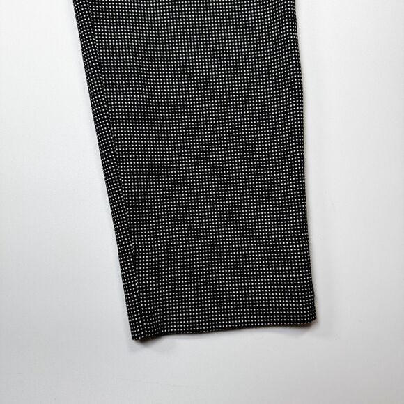 Equestrian Pants Women Large Black White Micro Dot Stretch Pull On Tapered Ankle - Picture 7 of 13